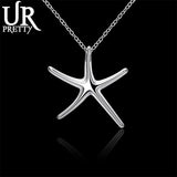 925 Silver Sea Star Pendant Necklace 16-30 Inch