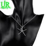 925 Silver Sea Star Pendant Necklace 16-30 Inch