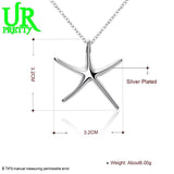 925 Silver Sea Star Pendant Necklace 16-30 Inch