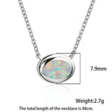 Vintage Opal Necklace 925 Silver Birthstone Pendant