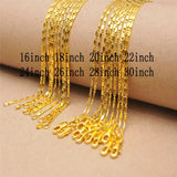 5PCS 16-30in Gold/Silver Filled Chain Necklace With Lobster Clasps