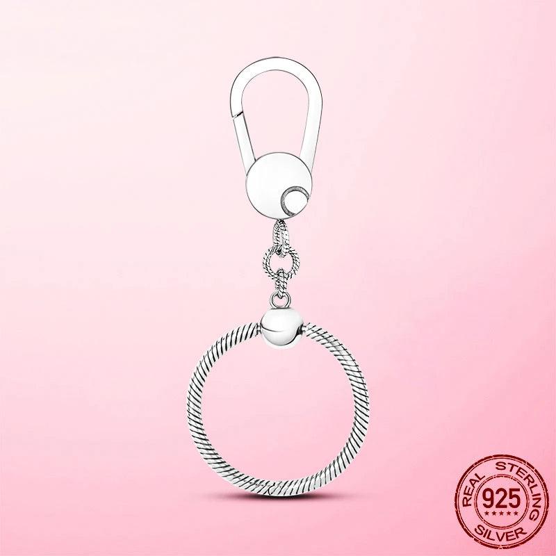 925 Silver Keychain Pendant for Women Bracelet DIY