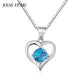 Aquamarine Heart Pendant Necklace, Dating Gift