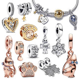 Cat Charms Rose Beads 925 Silver Galaxy Fit 925 Bracelets DIY Jewelry