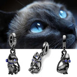 Cat Charms Rose Beads 925 Silver Galaxy Fit 925 Bracelets DIY Jewelry
