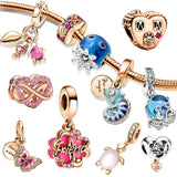 Cat Charms Rose Beads 925 Silver Galaxy Fit 925 Bracelets DIY Jewelry