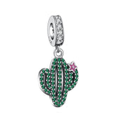 Cactus Vase Rainbow Flower Beads for Silver 925 Bracelet