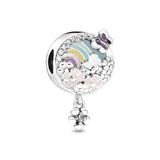 Cactus Vase Rainbow Flower Beads for Silver 925 Bracelet