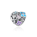Cactus Vase Rainbow Flower Beads for Silver 925 Bracelet