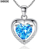 925 Silver Heart Pendant Necklace with Austrian Rhinestone Crystals
