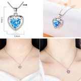 925 Silver Heart Pendant Necklace with Austrian Rhinestone Crystals
