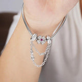 925 Sterling Silver Infinity Love Safety Chain Dangle Beads