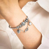 925 Sterling Silver Infinity Love Safety Chain Dangle Beads