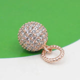 925 Silver Pink Daisy Flower Dangle Charm Rose Pendant Bracelet Jewelry