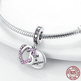 925 Silver Infinity Love Mum Heart Dangle Charm Bracelet Jewelry