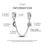 925 Sterling Silver Safety Chain Stopper Clip Charm