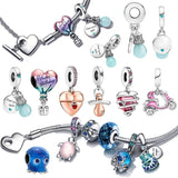 Silver 925 Light Bulb Charms for Bracelet Bead Jewelry Making