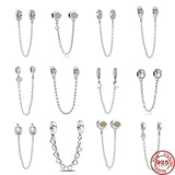 925 Silver Family Tree Heart Charm Bead Pendant Bracelet DIY Jewelry