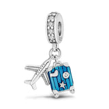 925 Sterling Silver Round Dangle Keychain Charm Holder