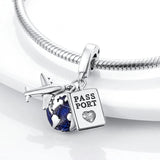 925 Sterling Silver Round Dangle Keychain Charm Holder