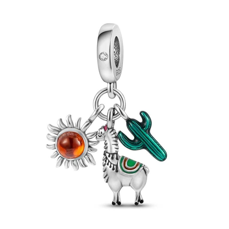 925 Sterling Silver Pendant Alpaca Flog Cat Charm