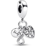 Two Circles Clover Friendship Cup Of Tea Hat Pendant Charm