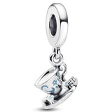 Two Circles Clover Friendship Cup Of Tea Hat Pendant Charm