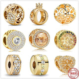 925 Silver Bead Zirconia Sparkling Charm for Bracelet DIY