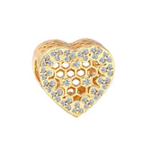 925 Silver Bead Zirconia Sparkling Charm for Bracelet DIY