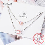 925 Silver Double Layer Crystal Necklace For Women Choker