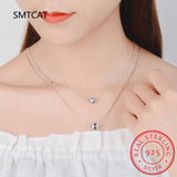 925 Silver Double Layer Crystal Necklace For Women Choker
