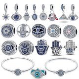 925 Silver Devil's Eye Charms Beads for Bracelet