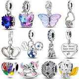 925 Silver Unicorn Dangle Charm Pendant DIY Jewelry Making