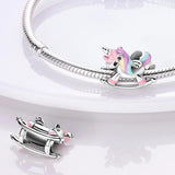 925 Silver Unicorn Dangle Charm Pendant DIY Jewelry Making