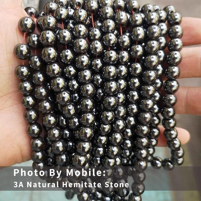 Hematite Round Beads Plated Silver for Jewelry Making