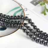 Hematite Round Beads Plated Silver for Jewelry Making