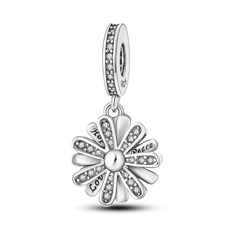 Pave CZ Zircon 925 Silver Charm Beads for Bracelet