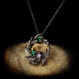 Bohemia Coconut Tree Pendant Necklace Vintage Zircon Chokers