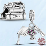 925 Silver Graduation Charm for Bracelet - DIY Jewelry Gift Making