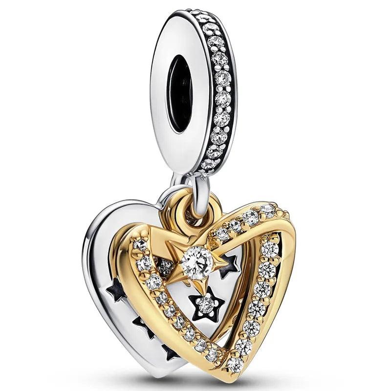 Friendship Sister Heart Pendant Bead for 925 Silver Charm Bracelet
