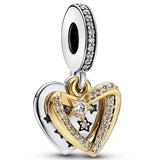 Friendship Sister Heart Pendant Bead for 925 Silver Charm Bracelet