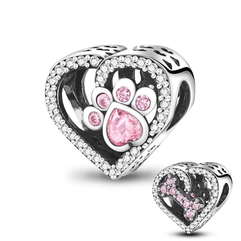 Silver Butterfly Flower Cat Girl Shoe Charm Beads for DIY Jewelry