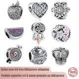 925 Silver Dog MOM Crown Charm Beads Fit Pendant Bracelet