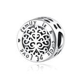 925 Silver Dog MOM Crown Charm Beads Fit Pendant Bracelet