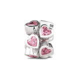 925 Silver Dog Bone Heart Bead Charms Bracelet Accessories