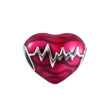 925 Silver Dog Bone Heart Bead Charms Bracelet Accessories
