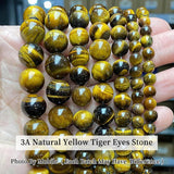 Natural Stone Yellow Red Tiger Eye Bead Round Loose Spacer Beads