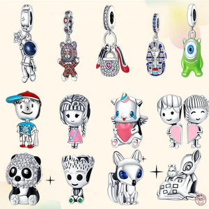 925 Silver Beads Creative Cartoon Pattern Collection for Panduoral Bracelet