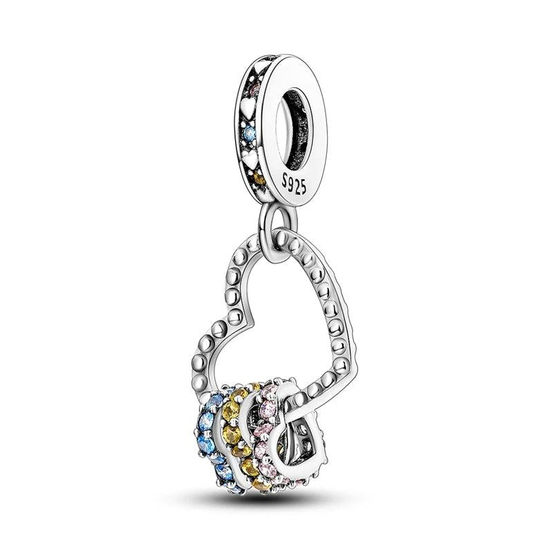 925 Silver Heart Charm Beads for Child DIY Making