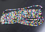 Jade Multicolor Roundel Faceted Necklace 4*2mm Choker Beads Nature Rainbow